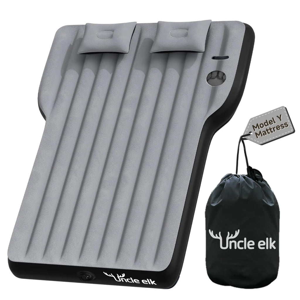 Uncle elk Model Y Mattress for Tesla Inflatable SUV Mattress for Portable Camping Mattress Foldable Air Mattress with Air Pump and Storage Bag for Tesla Model Y and SUV Travel Grey