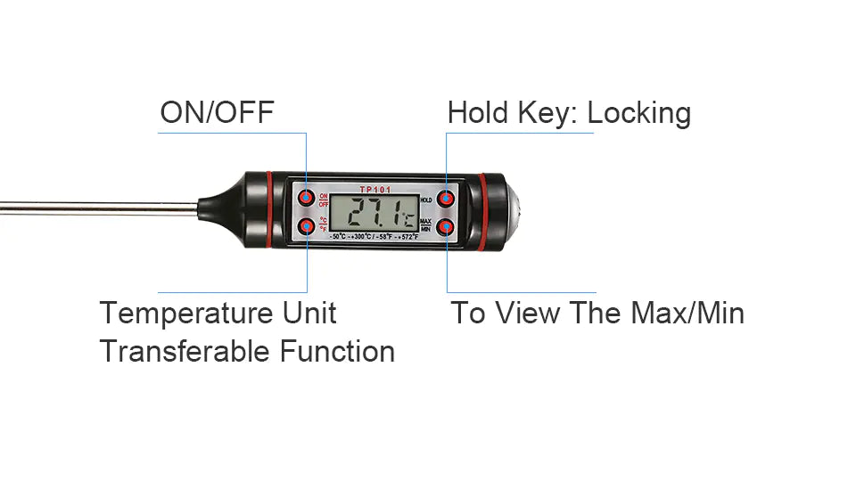 Food Electronic Thermometer, Portable Probe Thermometer