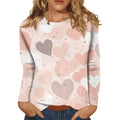 Valentines Shirts for Women Festival Outfits Cute Long Sleeve Tops Valentines Day Shirts for Women Ladies Tops Funny Heart Shirts Long Sleeve Tops Old Money Clothes Long Sleeve Tee Shirts RedM