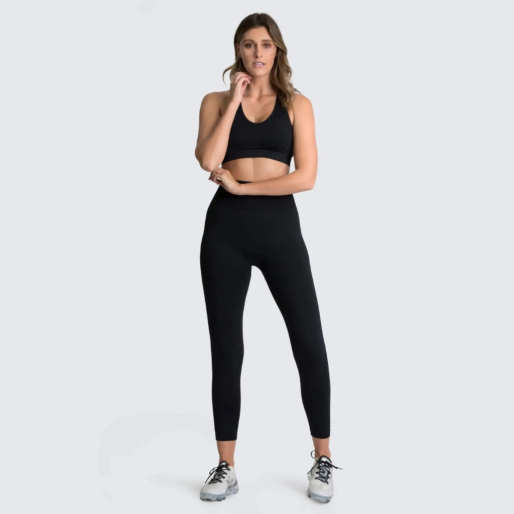 Gym Clothes Set for Women - 2-Piece Push-Up Yoga Bra & High Waist Leggings in 12 Colors