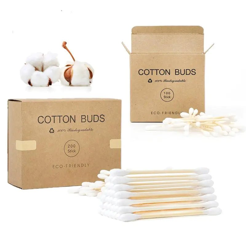 200 Bamboo Cotton Swabs for Makeup and Ear Cleaning - Jays Shop uk