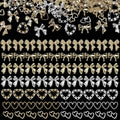 100 Pcs Valentine Day Heart Bow Nail Charms Gems Valentines Day Gold Sliver Alloy Heart Bow Tie Nail Art Charms Metal Heart Bowknot Nail Art Jewels Charms for Nails Art Design DIY Accessories