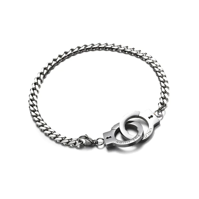 Trendy Concave Letter Bracelet with Hemp Flower Chain