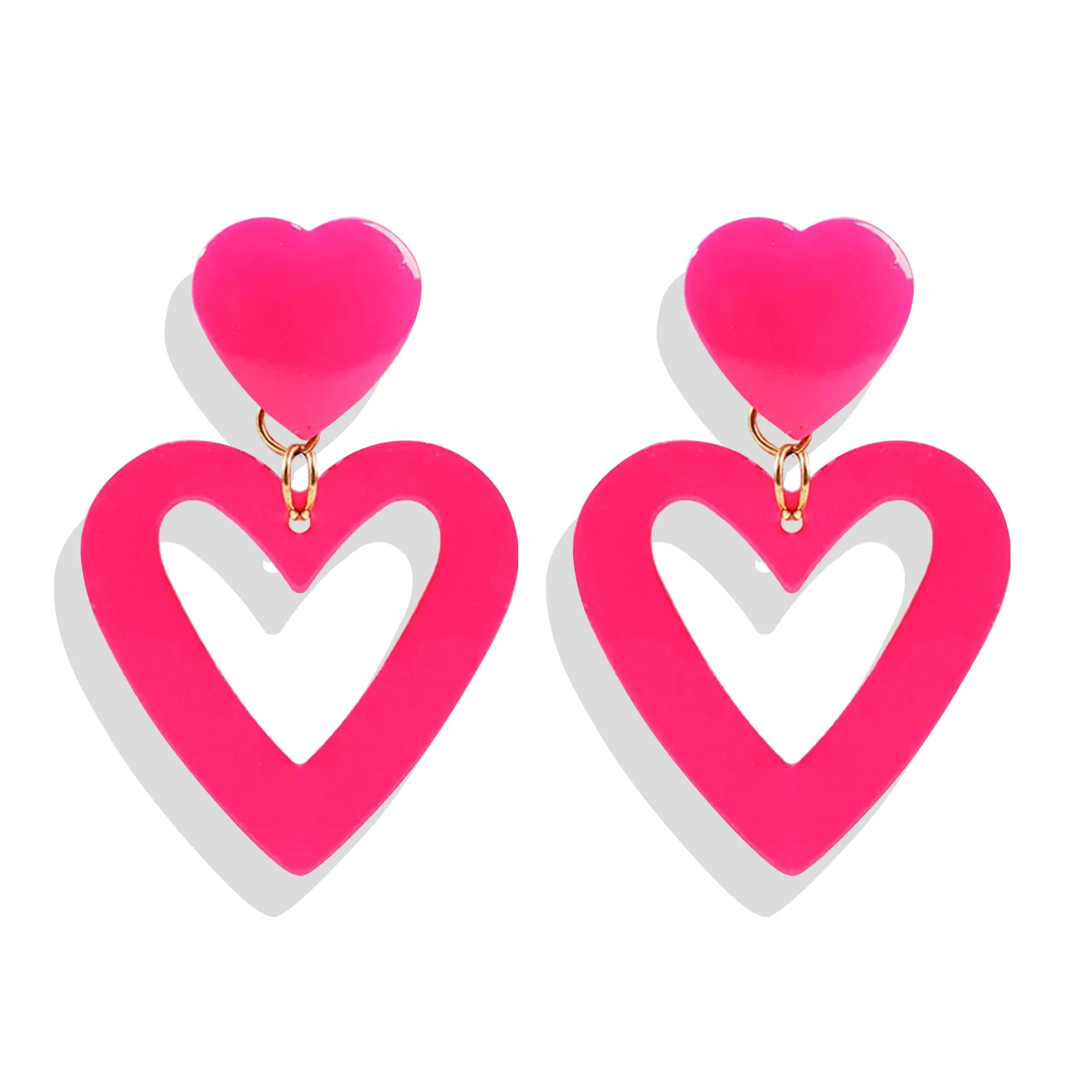 Valentines Day Earrings Gifts for Her Valentines Day Shirts Outfit Women Red Love Heart Earrings Hot Pink Valentines Earrings Valentines Day Decorations Jewelry