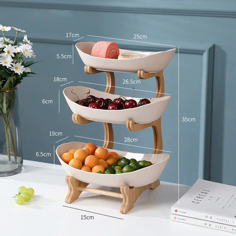 Multi-Layer Fruit Rack and Dried Fruit Tray Table