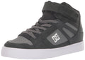 DC Boys Pure High Top EV Skate Shoes with Ankle Strap and Elastic Laces Anthracite/Black 5.5 Big Kid