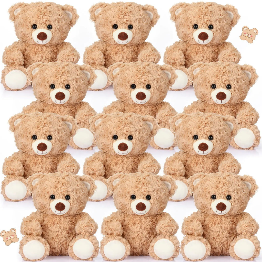 Silipull 12 Pieces 8 Inch Bear Stuffed Animal Soft Stuffed Animals Stuffed Bear Plush Toys Bulk Bear Party Favors Bear Decorations for Valentine Birthday Baby Shower Party Gifts Supplies