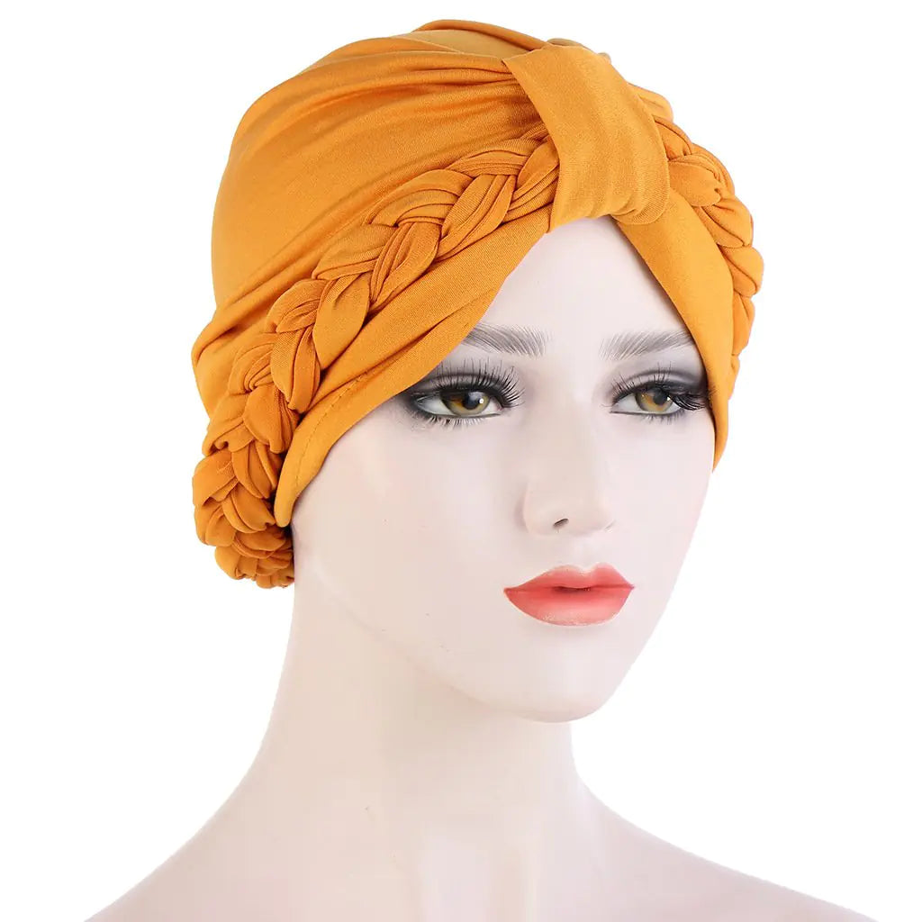 Multi-color Crystal Three-layer Hemp Turban Hat