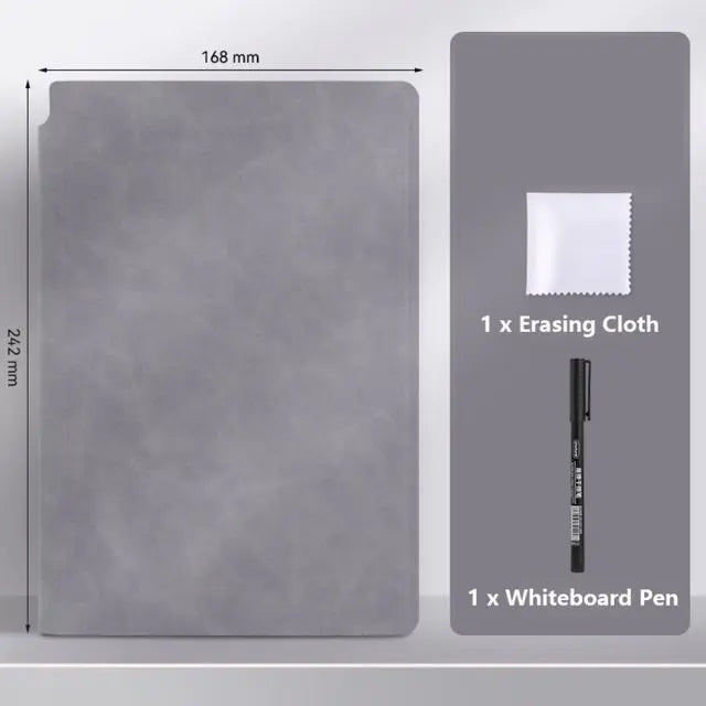 A5 Reusable Whiteboard Notebook with Erasing Cloth