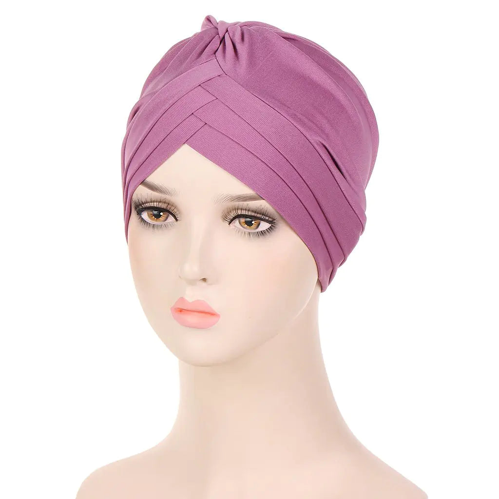 Multi-color Crystal Three-layer Hemp Turban Hat
