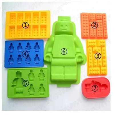 LEGO Silicone Ice Cube Tray - Robot & Square Molds