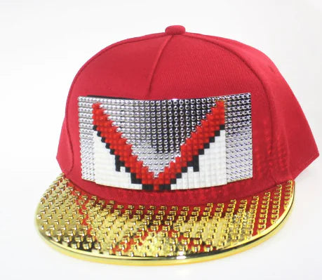 DIY Pixelated LEGO Cap in Gold and Silver Colors