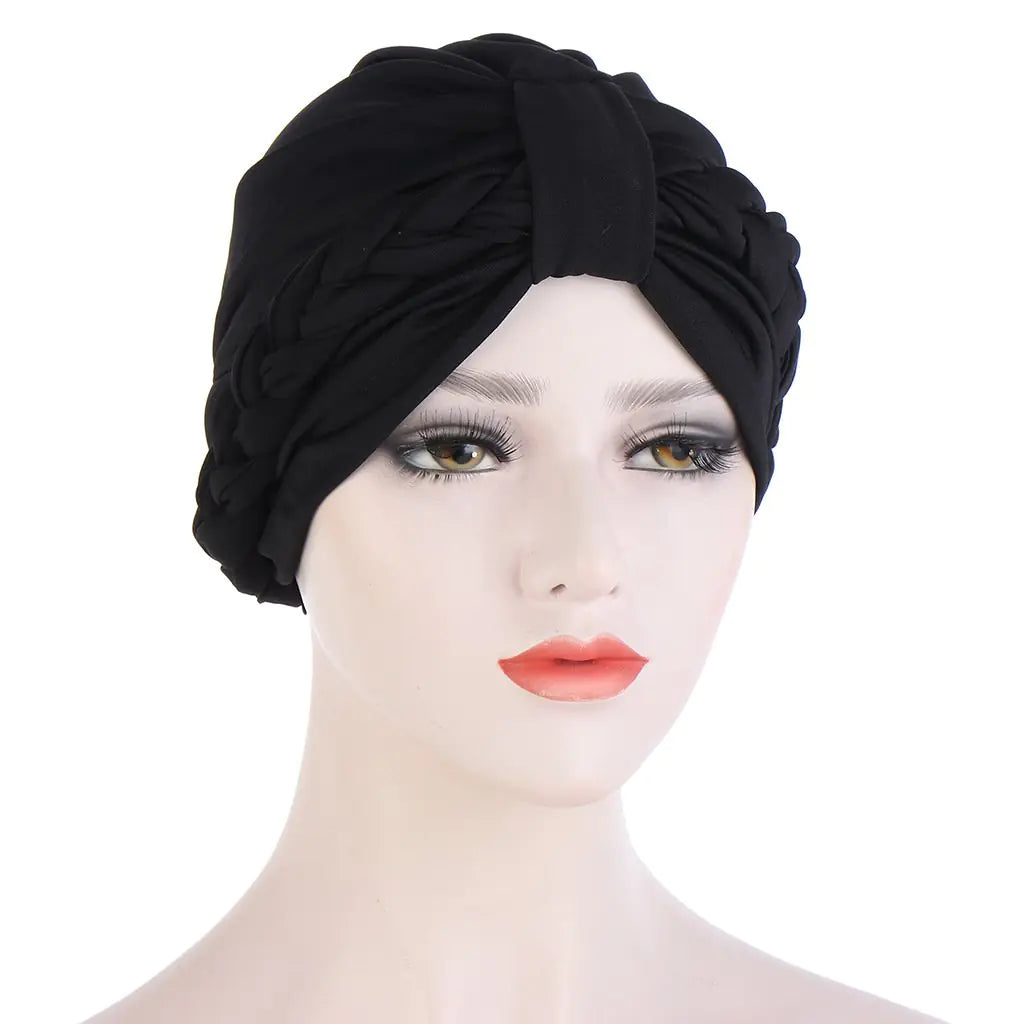Multi-color Crystal Three-layer Hemp Turban Hat