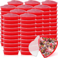 Hushee 12 Pcs Valentines Day Heart Container 16.9 Oz/ 500 ml Heart Shaped Box Food Storage Containers with Lids Heart Shaped Seasoning Containers Reusable Dessert Box for Valentine Fruit Vegetable