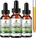 (3 Pack) Hemp Oil Organic Premium 100% Natural Hemp Drops Tincture Hemp Oils with Vegan Non GMO Grown Made in USA Omega 3 6 9(Natural)
