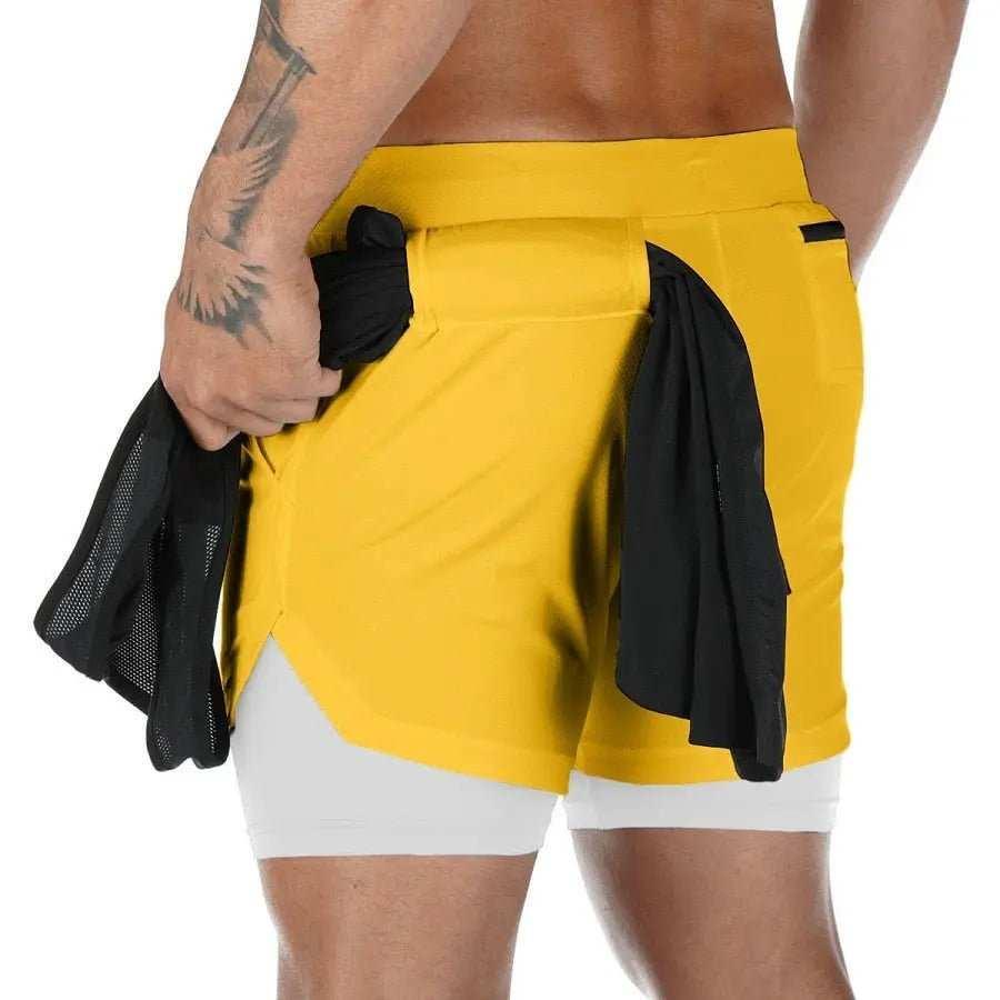 Camo Jogging Workout Shorts for Men - 2-in-1 Design, Quick Dry, Comfortable Fit