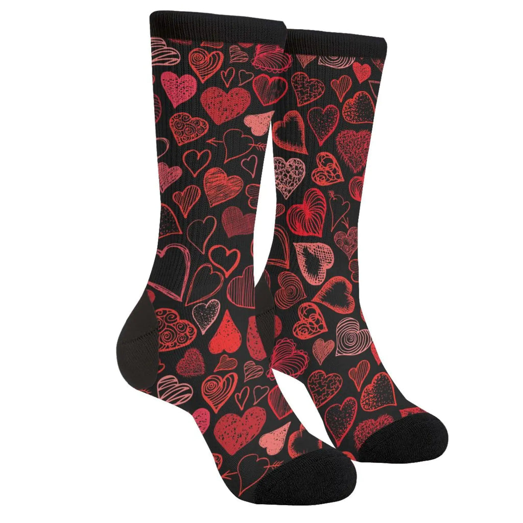 Sigouyinei Cute Hearts Heart Valentine Valentines ValentineS Day Casual Funny Funky Novelty Socks Gift For Men Women