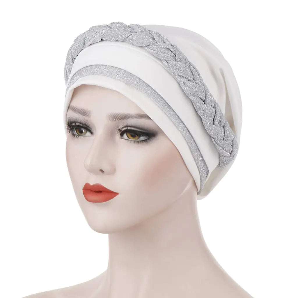 Multi-color Crystal Three-layer Hemp Turban Hat