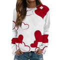 JWNYJFB Valentines Day Outfit Womens Cute Heart Sweater Lightweight Crewneck Sweatshirt Casual Loose Fit Long Sleeve Pullover Graphic Tees Shirt Valentines Gifts for Her(A-Deep Red M)