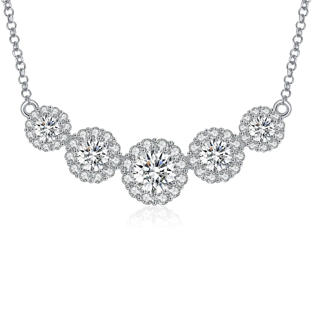 Smile Pendant Necklace for Women Moissanite Lab-Created Gem Jewelry for Women I Love You Wedding Anniversary Birthday Christmas Valentine Engagements Mothers Day for Wife Her Girlfriend Mom Daughter (Smile 1.3CT)
