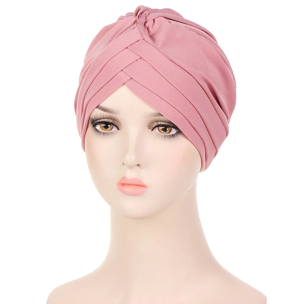 Multi-color Crystal Three-layer Hemp Turban Hat