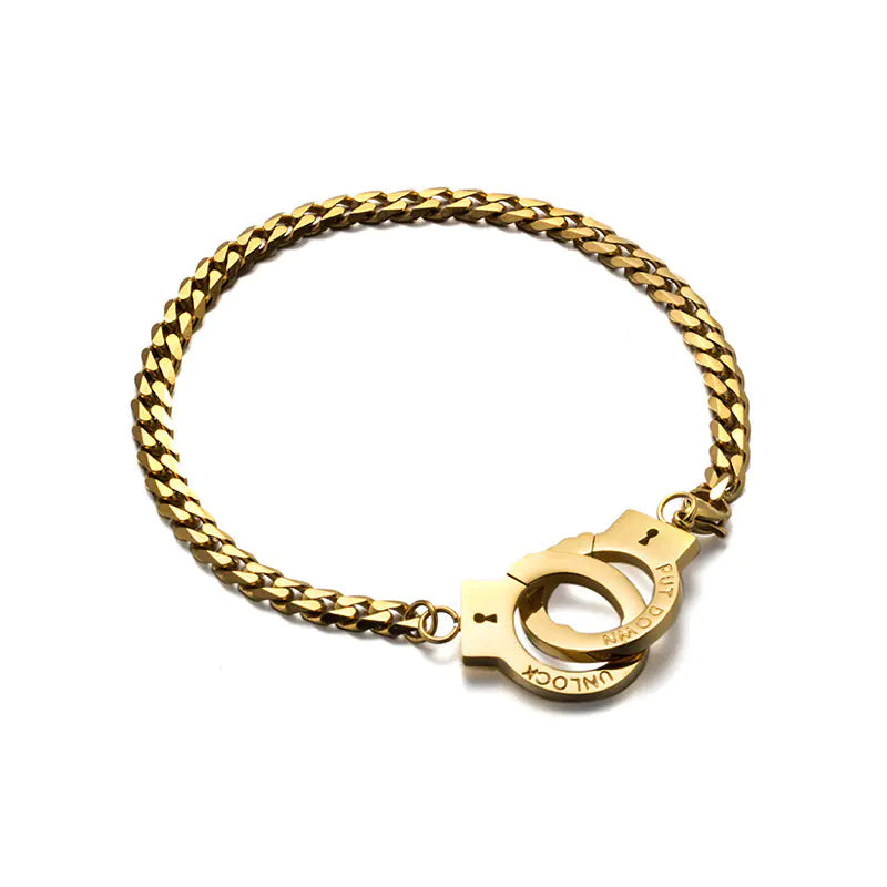 Trendy Concave Letter Bracelet with Hemp Flower Chain