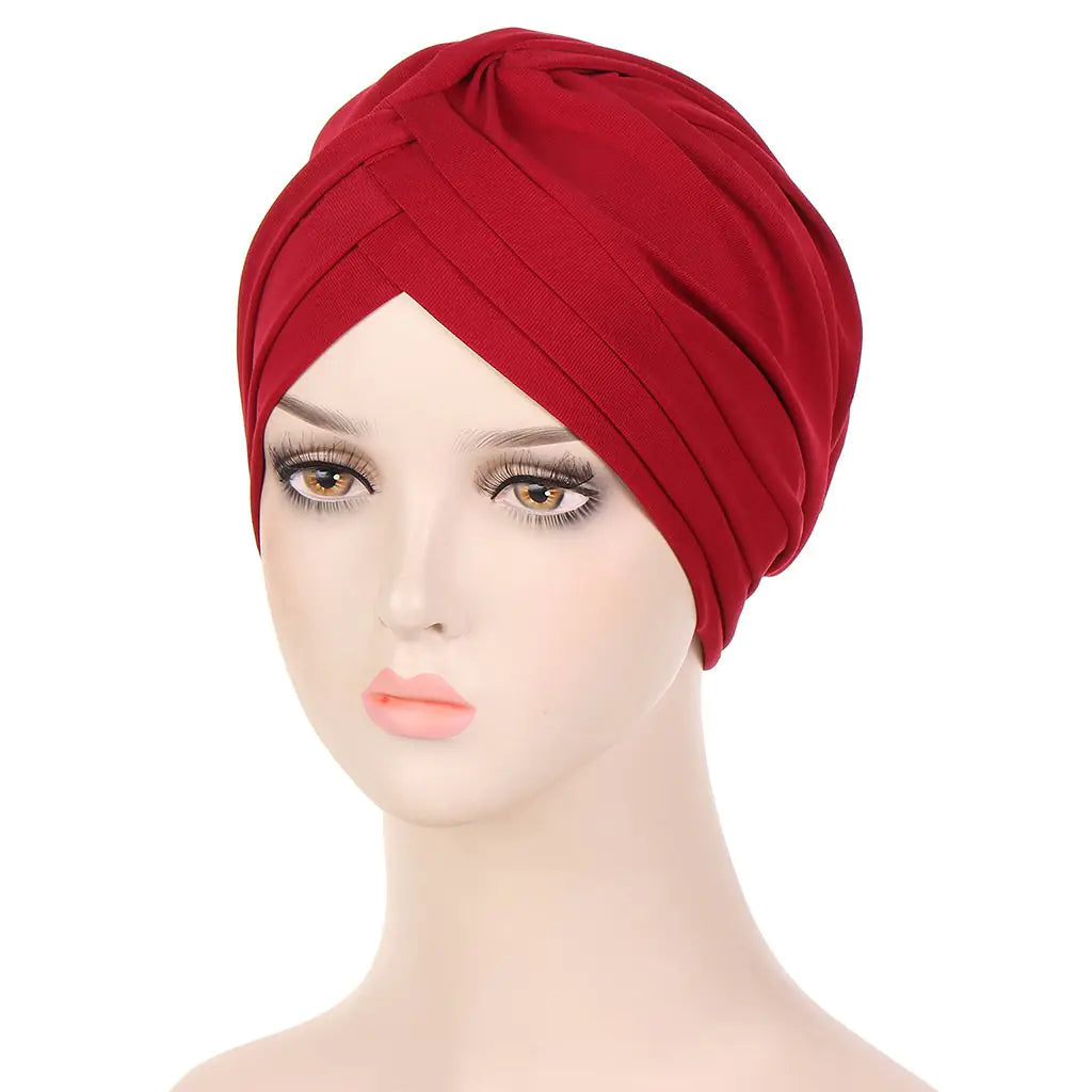 Multi-color Crystal Three-layer Hemp Turban Hat