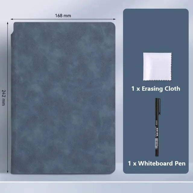 A5 Reusable Whiteboard Notebook with Erasing Cloth