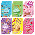 24 PCS 5.9”x 8.26" Make Your Own Cupcake Stickers Make-a-face Sticker Sheets Cupcake Stickers for Kids Dessert Stickers Mix and Match Sweets Fruit Birthday Party Favor Supplies Craft