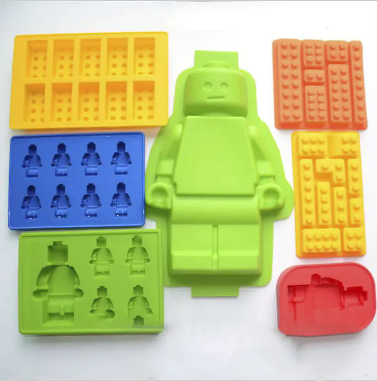 LEGO Silicone Ice Cube Tray - Robot & Square Molds