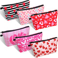 Saintrygo 6 Pcs Valentine Makeup Bag Valentines Heart Cosmetic Bags Red Pink Love Travel Zipper Pouches Valentines Day Gift for Girlfriend Women Wife Double Sided Printed Waterproof Organizer