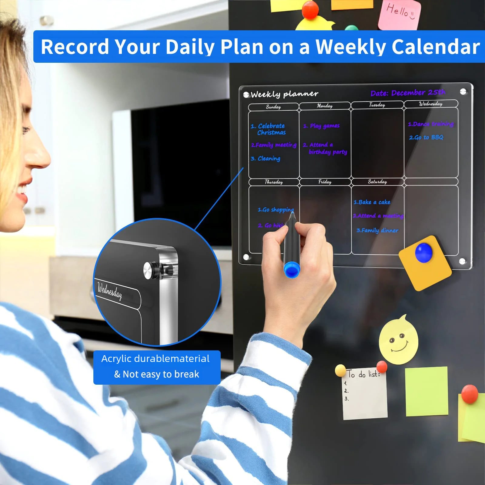 AITEE Magnetic Dry Erase Calendar for Refrigerator