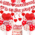 Valentines Day Baby Shower Decorations Balloons Valentines Baby Shower Banner A Little Sweetheart is on The Way Banner Valentines Heart Balloons for Valentines Baby Shower Party Decor