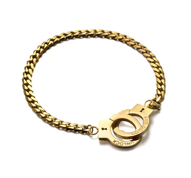 Trendy Concave Letter Bracelet with Hemp Flower Chain