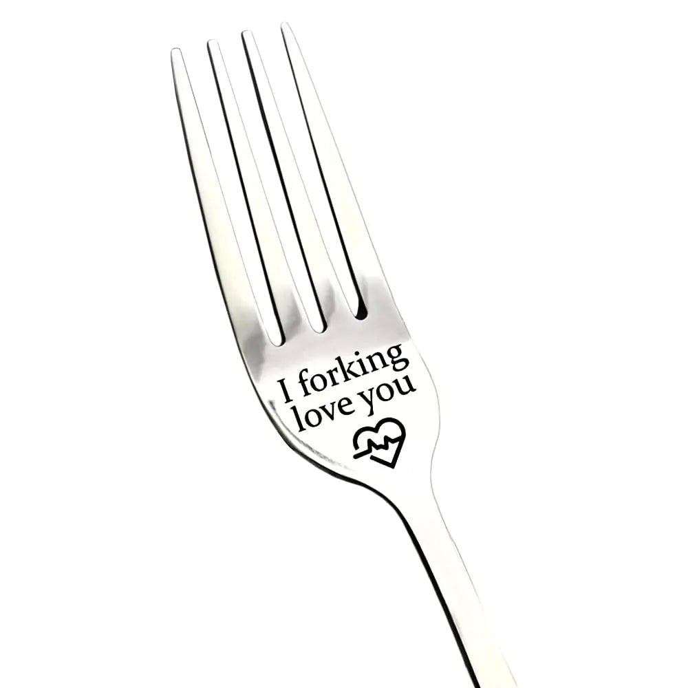Valentines Gifts for Him Gifts for Boyfriend Anniversary Valentines Gifts I Forking Love You Dinner Forks Inspirational Funny Engraved Forks Stainless Steel Table Forks