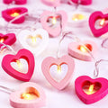 Mudder Valentines Day Fairy String Lights 10 Ft 20 LED Wooden Heart String Lights Red Pink Valentines Decor String Lights for Valentine Wedding Garden Bedroom Party Decoration(White Pink Peach)
