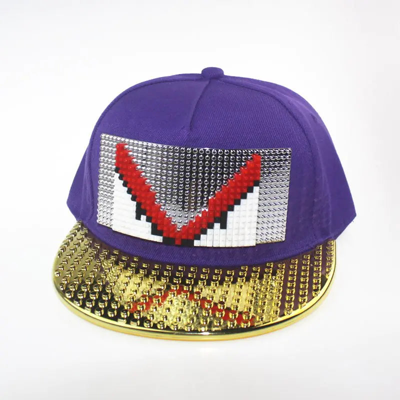DIY Pixelated LEGO Cap in Gold and Silver Colors