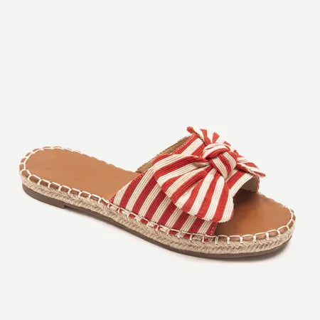 Large Hemp Rope Bowknot Slippers for Women