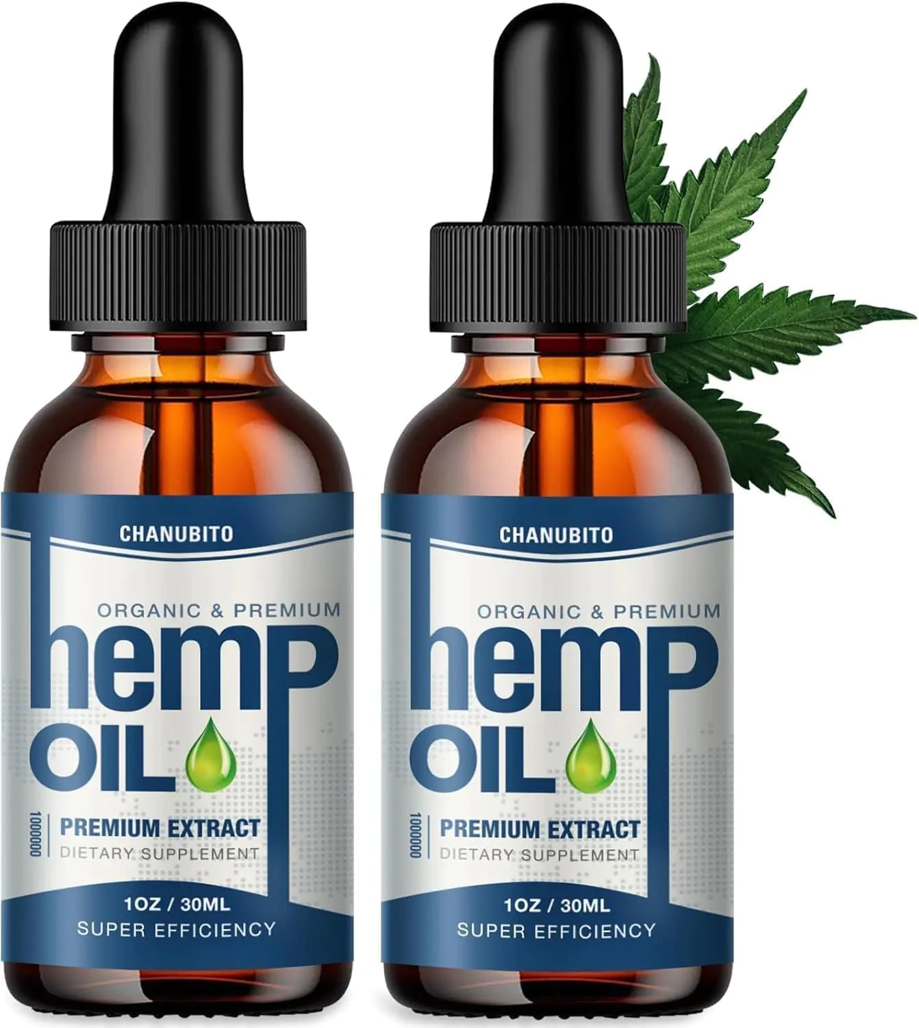 2 Pack Hemp Oil High Potency - for Sleep Hemp Tincture Drops 1000000 Maximum Strength - Relief Good Mood Organic Relax Calm Hemp Oils Extract Premium - Made in USA