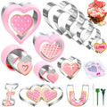 Qinzave 15 Pieces Heart Cookie Cutter Set 9 Sizes Mini Medium Large Heart Shaped Cookie Cutter Stainless Steel Valentine Cookie Cutter Set for Sandwiches Cookie Biscuits Bread Fruits Vegetables