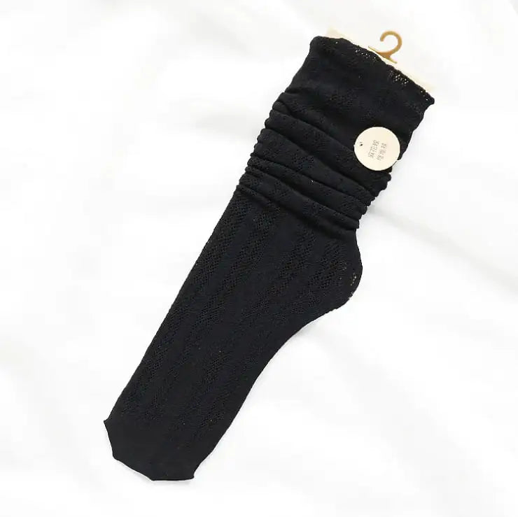 Hemp Pattern Elastic Wood Ears Women's Socks