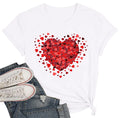 Valentines Day Shirts Funny Love Heart T-Shirt Women Girls Valentines Short Sleeve Tee Tops-White Big XL