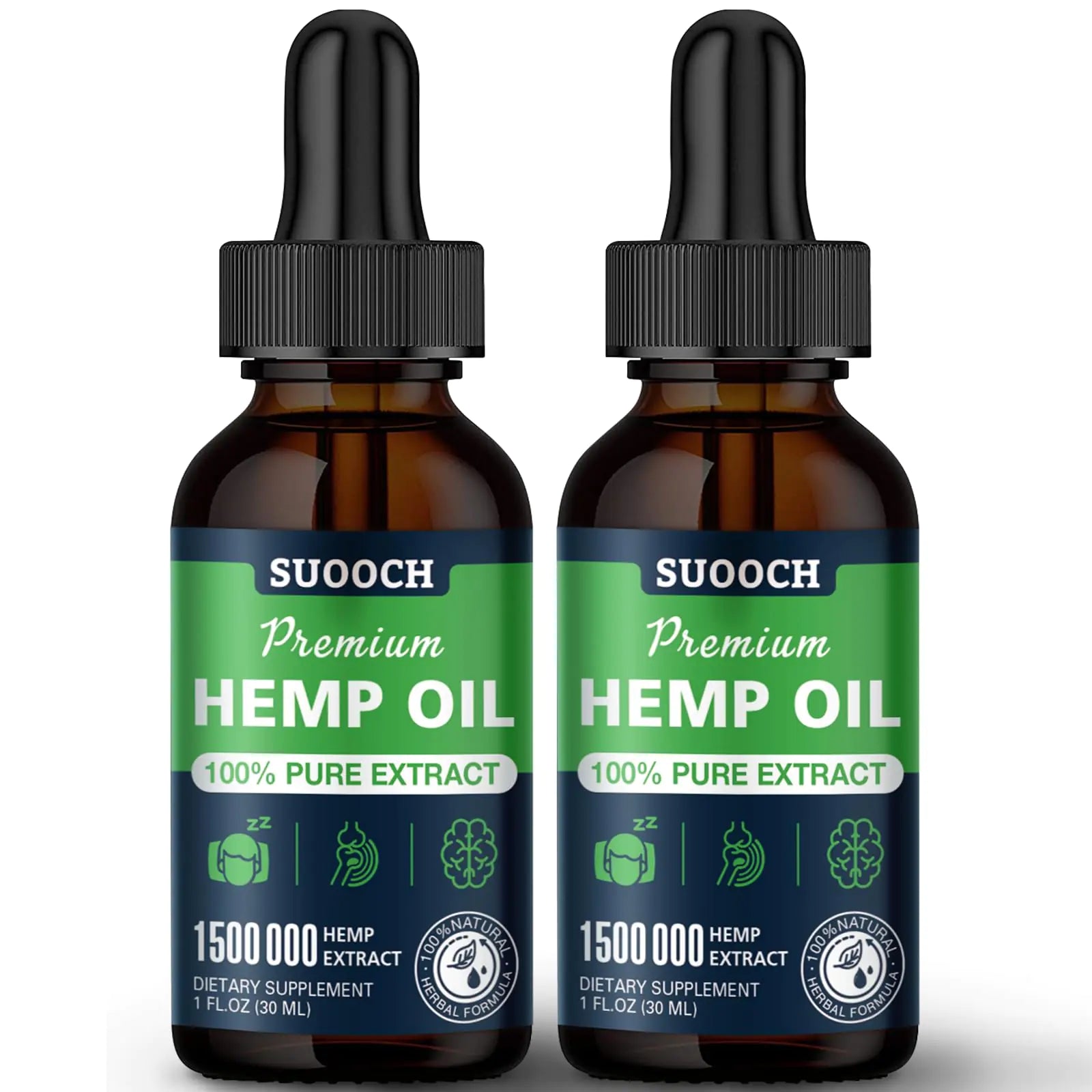 Natural Hemp Oil Maximum Strength Organic Hemp Drops High Potency Pure & CO2 Extract Drops Made in USA