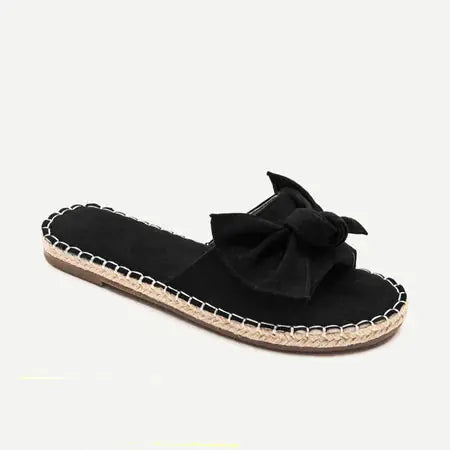 Large Hemp Rope Bowknot Slippers for Women