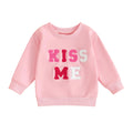 FIOMVA Toddler Baby Girl Valentines Day Outfits 0 3 6 9 12 18 24Months 2t 3t 4t Sweatshirt Sweater Top Shirt Spring Clothes (Valentine/Pink Kiss Me 6-12 Months)