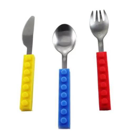 Stainless Steel LEGO Utensils Set for Kids