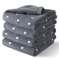 SmoothNovelty 4 Pcs Valentines Day Hand Towels for Bathroom 13 x 30 Heart Decorative Hand Towels Face Gym Spa Towel Valentines Gift for Woman Man Holiday Anniversary (Gray)