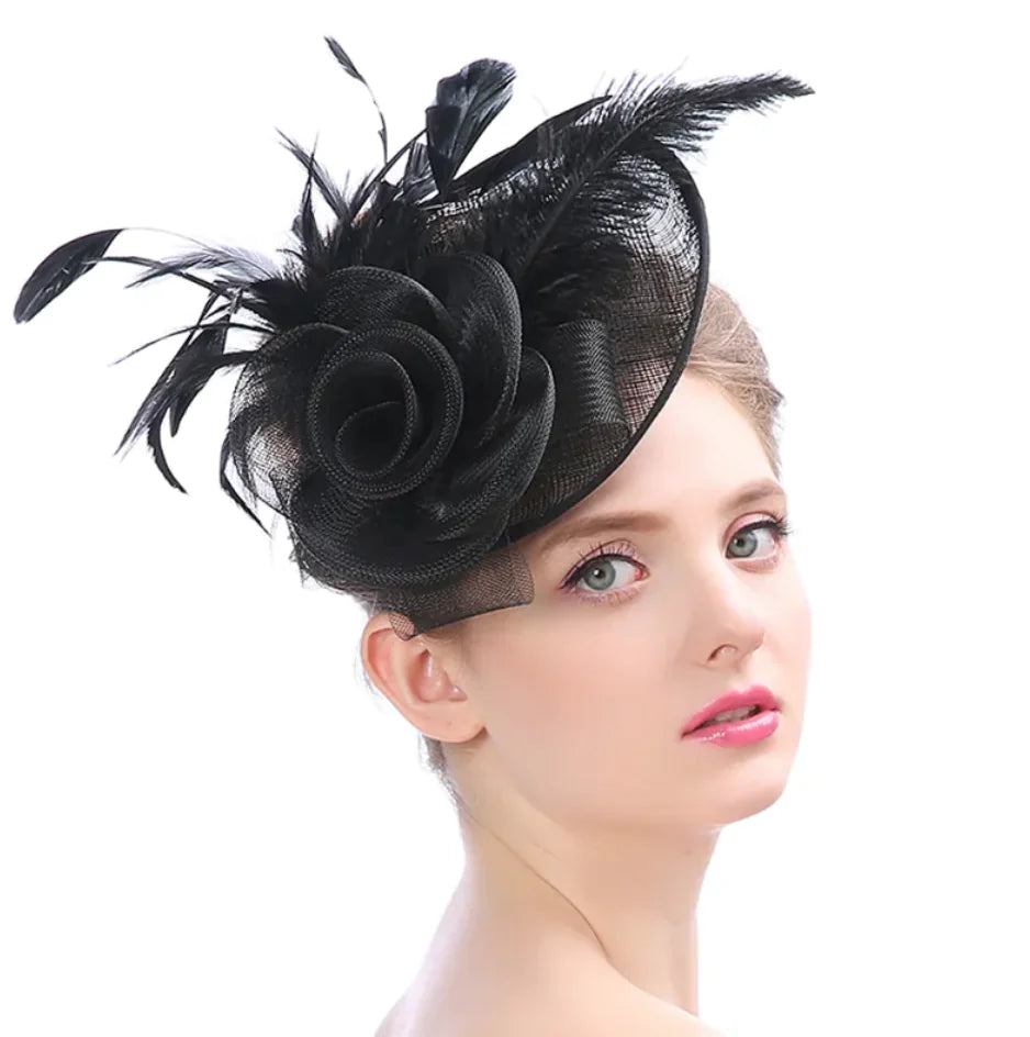 Hemp Yarn Ostrich Wool Banquet Top Hat