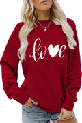 Womens Long Sleeve Casual Pullover Valentines Day Holiday Sweatshirts RLH L