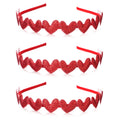 3 Pcs Valentines Day Glitter Hearts Headband Red Heart Headband Love Heart Valentines Day Headband Red Love Sequin Valentines Day Hair Accessories for Girls Women Valentines Day Gifts Wedding Party